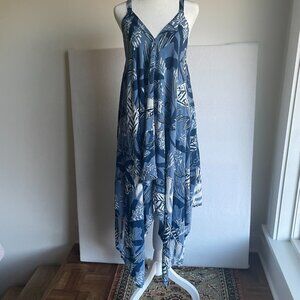 Goa Swim Cover-up with Handkerchief hem in Tropical Print, Size M